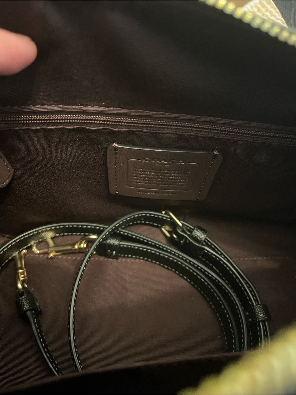 COACH Rowan medium Black Leather Dome Satchel with Gold Hardware - Picture 16 of 16